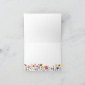 セージグリーンレインボーワイルドフラワーベビーイン開花 サンキューカード (内部)