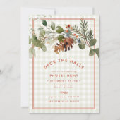 セージグリーンレッドクリスマスエバーグリーンブライダルシャワー (正面)