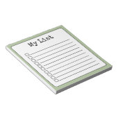 セージグリーンレトロカスタムチェックリスト横 ノートパッド (アングル)