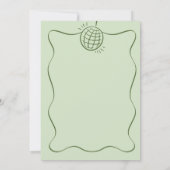 セージグリーンレトロディスコ応援40th誕生日 招待状 (裏面)