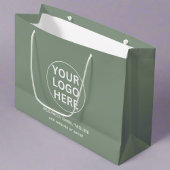 セージグリーンロゴ&文字lプロフェッショナルブランド ラージペーパーバッグ