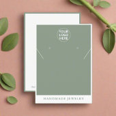 セージグリーンロゴlイヤリングネックレスジュエリー コーリングカード