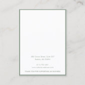 セージグリーンロゴlイヤリングネックレスジュエリー コーリングカード (裏面)