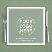 セージグリーンロゴlプロフェッショナル企業のイベント スタンダードカクテルナプキン