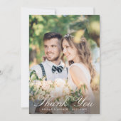 セージグリーンロマンフランスのティックフローラクレスト写真 サンキューカード (正面)