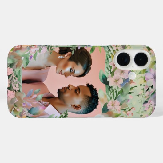 セージグリーンワイルドフラワーエレガンス結婚の写真 Case-Mate iPhoneケース (裏面 (横))