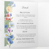セージグリーンワイルドフラワートリフォールド結婚式招待状 三つ折りプログラム (内部最初)