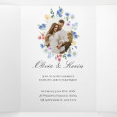 セージグリーンワイルドフラワートリフォールド結婚式招待状 三つ折りプログラム (内部中)