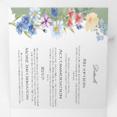 セージグリーンワイルドフラワートリフォールド結婚式招待状 三つ折り招待状 (内部最初)