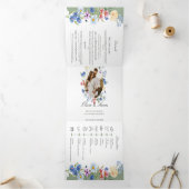 セージグリーンワイルドフラワートリフォールド結婚式招待状 三つ折り招待状 (内部)