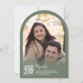 セージグリーンワイルドフラワーバタフライアーチブライダルシャワー 招待状 (裏面)