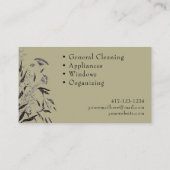 セージグリーンワイルドフラワービジネスカード 名刺 (裏面)