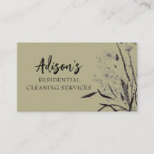 セージグリーンワイルドフラワービジネスカード 名刺 (正面)