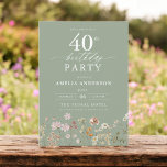 セージグリーンワイルドフラワーフローラ40th誕生日 招待状<br><div class="desc">庭祝フローラ書道40歳の誕生日の招待とスタイルで、マイルストーンのイベントに最適。フローラ鮮やかデザインと書エレガント道を取り揃え、お客様のお祝いにお洒落より洗練されたトーンを設定。緑豊かな庭園のテーマは、自然美しいと優雅なタイポグラフィを融合し、時代を超越した魅力的な外観を作り出す。屋外や庭をテーマにした集まりに最適で、この特別な機会の喜びを美しく捉え、40歳の誕生日の祭りに参加するゲストを楽しませる。</div>