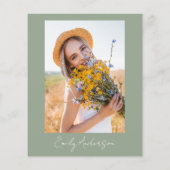 セージグリーンワイルドフラワーブライダルシャワー写真 (裏面)