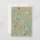 セージグリーンワイルドフラワーベビーイン開花サンキューカード サンキューカード (裏面)