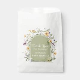 セージグリーンワイルドフラワーベビーイン開花ベビーシャワー フェイバーバッグ