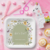 セージグリーンワイルドフラワーベビーイン開花ベビーシャワー ペーパープレート (パーティー)