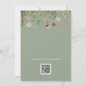 セージグリーンワイルドフラワーベビーイン開花ベビーシャワー 招待状 (裏面)