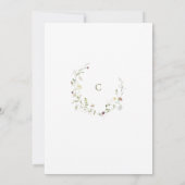 セージグリーンワイルドフラワーボー素朴ホ卒業 招待状 (裏面)