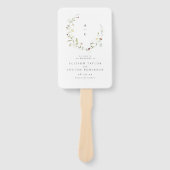 セージグリーンワイルドフラワーボ素朴ホ結婚式 プログラム ハンドファン (正面)