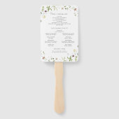 セージグリーンワイルドフラワーボ素朴ホ結婚式 プログラム ハンドファン (裏面)