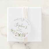 セージグリーンワイルドフラワーボ素朴ホ誕生日 フェイバータグ (インサイチュ)