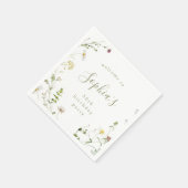 セージグリーンワイルドフラワー素朴ボホエージエイジ誕生日 スタンダードカクテルナプキン (角)