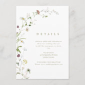 セージグリーンワイルドフラワー素朴ボホ結婚の詳細 エンクロージャーカード (正面)