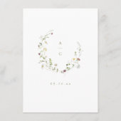 セージグリーンワイルドフラワー素朴ボホ結婚の詳細 エンクロージャーカード (裏面)