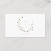 セージグリーンワイルドフラワー素朴ボホ結婚の詳細 プレイスカード (裏面)