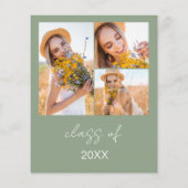 セージグリーンワイルドフラワー開花卒業パーティー写真 (裏面)