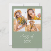 セージグリーンワイルドフラワー開花卒業パーティー写真 招待状 (裏面)