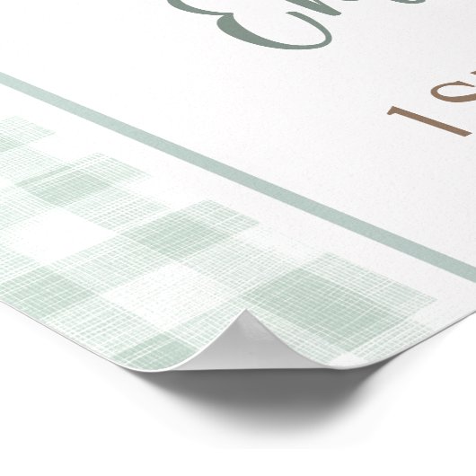 セージグリーンワンラッキーアヒル1st誕生日へようこそ ポスター (角)