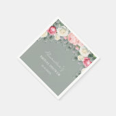 セージグリーンヴィンテージガーデンバラブライダルシャワー スタンダードカクテルナプキン (角)