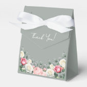 セージグリーンヴィンテージガーデンバラブライダルシャワー フェイバーボックス (正面サイド)