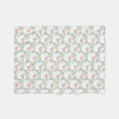 セージグリーンヴィンテージサンタクロースがクリスマスを祝う フリースブランケット (正面(横))