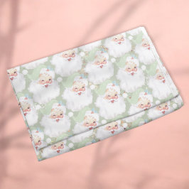 セージグリーンヴィンテージサンタクロースがクリスマスを祝う フリースブランケット