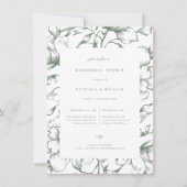 セージグリーンヴィンテージフローラリハーサルディナー 案内状 (正面)