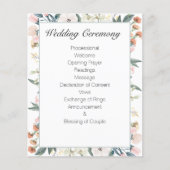 セージグリーンヴィンテージフローラ結婚式 プログラム (正面)