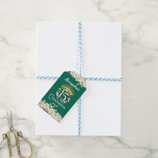 セージグリーンヴィンテージボホーキンセニェラスペインのお願い ギフトタグ (より糸付き)