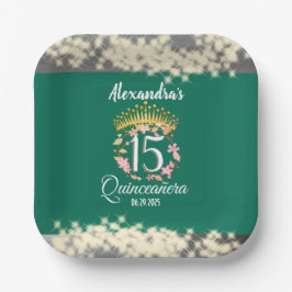 セージグリーンヴィンテージボホーキンセニェラスペインのお願い ペーパープレート