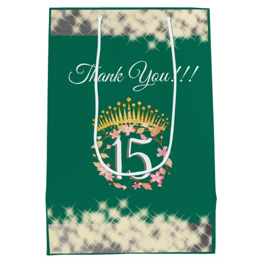 セージグリーンヴィンテージボホーキンセニェラスペインのお願い ミディアムペーパーバッグ (裏面)