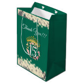 セージグリーンヴィンテージボホーキンセニェラスペインのお願い ミディアムペーパーバッグ (裏面アングル)