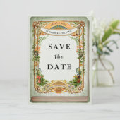 セージグリーンヴィンテージ図書図書秘伝ガーデン セーブザデート (スタンド正面)