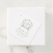 セージグリーンヴィンテージ結婚クレストありがとう フェイバータグ (インサイチュ)