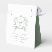 セージグリーンヴィンテージ結婚クレストありがとう フェイバーボックス (裏面サイド)