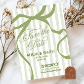 セージグリーン予測できなストライプ結婚式招待状 招待状