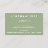 セージグリーン印刷カスタム服アパレル店 名刺 (裏面)