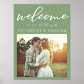 セージグリーン婚約写真結婚の歓迎 ポスター (正面)